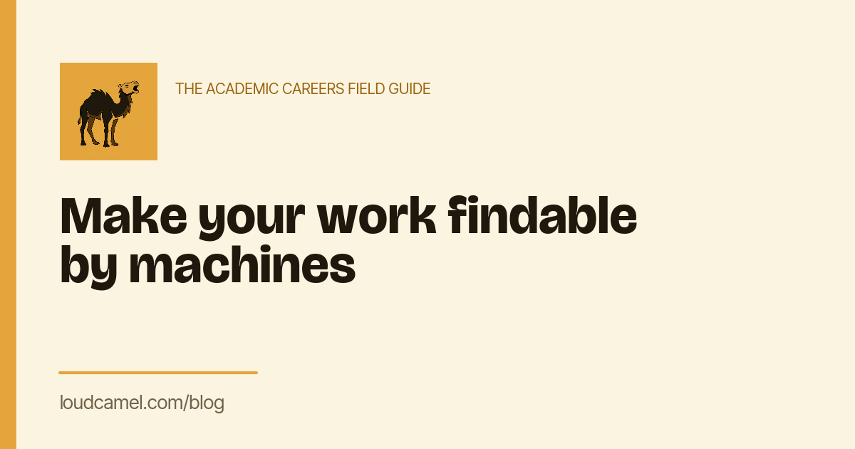 Make your work findable by machines