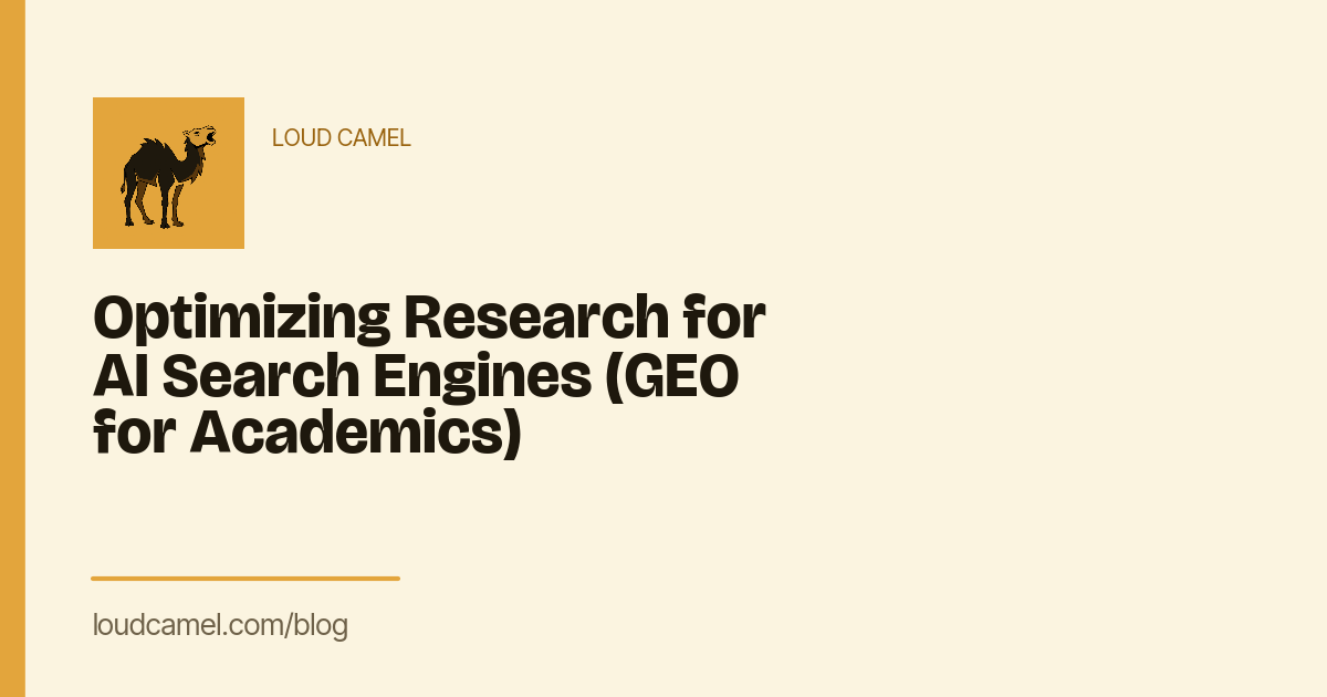 Optimizing Research for AI Search Engines (GEO for Academics)